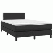 Décoshop26 - Cadre de lit LED avec sommier tête de lit matelas 120x200cm synthétique noir TDL0209265 - noir 3001703447762