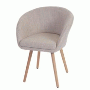 Décoshop26 - Chaise de salle à manger cuisine design rétro scandinave en tissu crème-gris pieds bois clair 04_0002377 - gris 3000276132693 Décoshop26 - Chaise de salle à manger cuisine design rétro scandinave en tissu crème-gris pieds bois clair 04_0002377 - gris 3000276132693