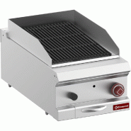 Diamond - Grill pierre de lave, module 1/2, grille en fonte "double face"-Top- - réf. G7/GPL4T-ZN - gris AKS-G7/GPL4T-ZN