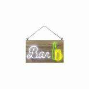 Enseigne lumineuse LED intérieur "Bar" en bois avec batterie 9 800 mAh - Fabrication française - Référence: LED-109-BA98 Enseigne lumineuse LED intérieur "Bar" en bois avec batterie 9 800 mAh - Fabrication française - Référence: LED-109-BA98