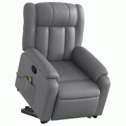 Fauteuil inclinable de massage Gris Similicuir Modèle Wervessiax - 8721012177628