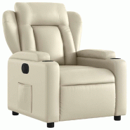 Fauteuil inclinable électrique Crème Similicuir Modèle Verviane - 8721012170193