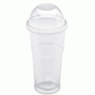 Grand Gobelet  50cl NovaCup + Couvercle Dôme Ouvert Inclus Shaker Milkshake Recyclé Transparent VAE Snacking - Lot de 800 - transparent Matériau na