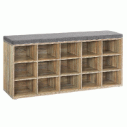 Helloshop26 - Banc chaussures meuble chaussures entrée banc rangement avec 15 compartiments siège rembourré capacité de charge 200 12_0004117 - 30