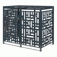 Helloshop26 - Cache-poubelle pour 2 poubelles de 240 L acier galvanisé anthracite 03_0009090 - acier 3000224502189