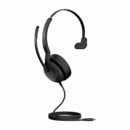 Jabra Evolve2 50 Casque Avec fil Arceau Bureau/Centre d'appels USB Type-C Noir
