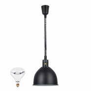 Lampe chauffante infrarouge "BISTROT" suspendue réglable en hauteur Black Phantom (Ampoule blanche) PREMIUM - GOLDINOX - noir aluminium 3701770844524