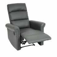 Mendler Fauteuil TV HWC-J96, Fauteuil relax Fauteuil inclinable, fonction de couchage réglable Similicuir ~ gris - gris matière synthétique 86226