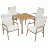 Merax parasol de jardin, 4 personnes, beige - beige multi-matériau N634P0052B