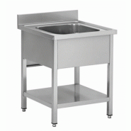 Plonge 1 bac professionnel en inox 600x600x850+100mm - PTHSTR66BM1