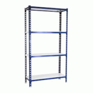 PROREGAL Étagère pour charges lourdes MID METAL SHARK | HxLxP 150x100x40cm | Charge du compartiment 180kg | Bleu et blanc - gris métal PR_RS138-87 PROREGAL Étagère pour charges lourdes MID METAL SHARK | HxLxP 150x100x40cm | Charge du compartiment 180kg | Bleu et blanc - gris métal PR_RS138-87