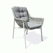 REMARQUABLE Fauteuil de jardin en aluminium blanc - ELBA - blanc 3700917630532