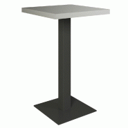 Table mange debout Cage noir plateau gris alu 70x70x111cm