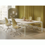Table de réunion Hexa - jusqu'à 12 places - finitions modernes - 280x120 ou 320x120 cm - structure en acier - plateau mélaminé