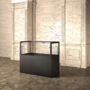 Vitrine Museum métal Table Coffre 120x60xH105cm - noir