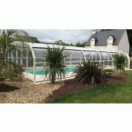 Abri piscine haut fixe Tabarca - robuste et élégant - panneaux latéraux mobiles en polycarbonate_1