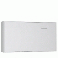 ARMOIRE LIT HORIZONTALE ESCAMOTABLE STRADA-V2 BLANC MAT COUCHAGE 90*200 CM.