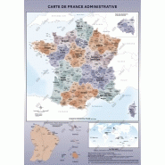 Carte de france administrative modèle aventurine - poster plastifié a0