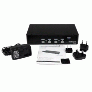 Commutateur KVM 4 Ports VGA USB, Montage en Rack et OSD - Switch KVM - 1920x1440