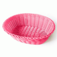 Corbeille effet osier 23x17x8cm polypropylène fuchsia - par 12