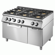 Cuisinière gaz sur four gaz statique gn 2/1 armoire fermée - avec 6... - PVS90120CFG
