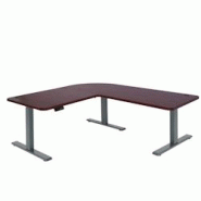 Décoshop26 - Bureau d'angle table d'ordinateur réglable en hauteur électriquement 178 x 178 cm HDF couleur cerise pieds acier gris 04_0006026 - gri Décoshop26 - Bureau d'angle table d'ordinateur réglable en hauteur électriquement 178 x 178 cm HDF couleur cerise pieds acier gris 04_0006026 - gri