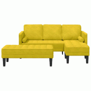 Ensemble de Canapés avec coussin 2 pcs Jaune Polyester Modèle Vega Office Vintage - Matériau naturel 8721158785787