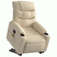 Fauteuil inclinable de massage électrique Crème Tissu Modèle Armonie - 8721012219090