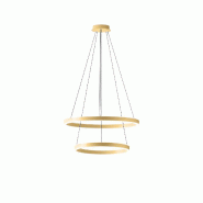 Gea Luce Suspension Criseide S/2P Or Brossé - Led 60W 3000Lm 3000K Dimmable Double Émission Aluminium Et Silicone - Gealuce - CRISEIDE S/2P - ORO SP