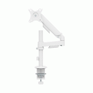 KIMEX - Support écran PC à ressort mécanique 1 écran PC 17"-32" avec mât, Blanc - blanc 3700685427044