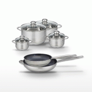 Lot 2 Poêles céramique 28/32 cm Elo Profi Therm Platinum & 4 Faitouts Elo - gris inox 3176239970586
