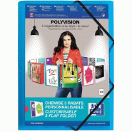 Oxford Chemise 3 rabats à élastiques Polyvision A4, en polypro coloris bleu - 3045050079153