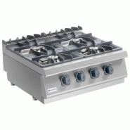 Plan de cuisson gaz de table inox 4 brûleurs puissance 26 kw - 800 ... - PMS78PCGT