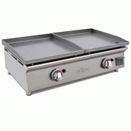 Plancha à gaz DUO plaques lisses en ACIER laminé - 2 x L400 | Arilex - 4040PGLLN
