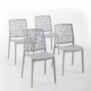 RATTATAN Set 4 Chaises en polypropylène avec fibre de verre empilables pour extérieur et jardin, bar et restaurant, cuisine design moderne - ANNA - RATTATAN Set 4 Chaises en polypropylène avec fibre de verre empilables pour extérieur et jardin, bar et restaurant, cuisine design moderne - ANNA -