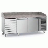 Table à pizzas tropicalisée 2 portes + 7 tiroirs 600x400 et groupe ... - P7950.5150