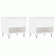 VidaXL Tables basses 2 pcs blanc brillant 50x46x50cm bois d'ingénierie Modèle Oslo Classique - 830913