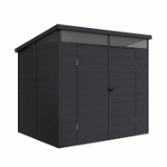 Wasabi - Abri de jardin en résine 4,57m² (181x143x204cm) – Résistant, avec porte à charnières et puits de lumière - noir matière synthétique G01CR0008 Wasabi - Abri de jardin en résine 4,57m² (181x143x204cm) – Résistant, avec porte à charnières et puits de lumière - noir matière synthétique G01CR0008