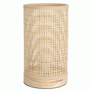 WellHome - Lampe de table avec abat-jour en bambou Ø13x23cm - multi-matériau WH14309