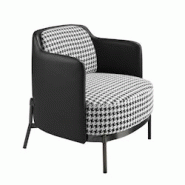 AC ANGEL CERDA Angel Cerdá Fauteuil en tissu noir et blanc et similicuir noir 5139C 68 x 70 x 73 - noir textile 8435631033240 AC ANGEL CERDA Angel Cerdá Fauteuil en tissu noir et blanc et similicuir noir 5139C 68 x 70 x 73 - noir textile 8435631033240