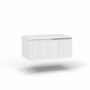 AQA Design Base avec top 1 tiroir en MDF mat VENERE L.80 P.45 H.37 MPVE081HTOP-O1 - blanc Bois manufacturé MPVE081HTOP-O1