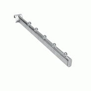 Bras incliné chromé pour barre de charge - L35cm - acier gris