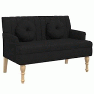 Décoshop26 - Banc canapé avec coussins avec accoudoirs et dossier 113 x 64,5 x 75,5 cm en tissu noir DEC024633 - noir 3000254813668 Décoshop26 - Banc canapé avec coussins avec accoudoirs et dossier 113 x 64,5 x 75,5 cm en tissu noir DEC024633 - noir 3000254813668
