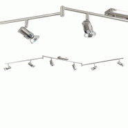 Fabas Luce Spot Alice En Métal Finition Nickel Satiné Pour Intérieur, 6 Ampoules Gu10 Max. 15 W, Design Élégant Et Moderne, Code 2554-86-178 - gr