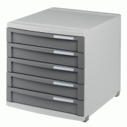 HAN Module de classement CONTUR, 5 tiroirs, en PS, coloris gris clair/gris foncé - 1505-19