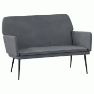 Helloshop26 - Banc banquette 108 x 79 x 79 cm velours gris foncé 02_0010633 - gris métal 3000585347764