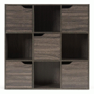 Helloshop26 - Bibliothèque multifonctionnelle 90 x 29 x 90 cm espace de rangement optimal design moderne en aggloméré gris 20_0019528 - 3000232997465