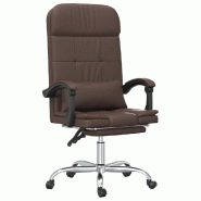 Helloshop26 - Fauteuil de massage inclinable de bureau informatique étude similicuir brun 02_0025409 - métal 3000215312933