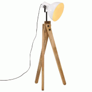 Helloshop26 - Lampadaire réglable style industriel pour salon bureau 45 x 45 x 120 cm en fer blanc 02_0047531 - blanc Bois massif 3000241314499 Helloshop26 - Lampadaire réglable style industriel pour salon bureau 45 x 45 x 120 cm en fer blanc 02_0047531 - blanc Bois massif 3000241314499