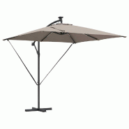 Helloshop26 - Parasol déporté inclinable moderne jardin 249 x 249 x 250 cm en acier taupe 02_0058774 - acier 3000240764899